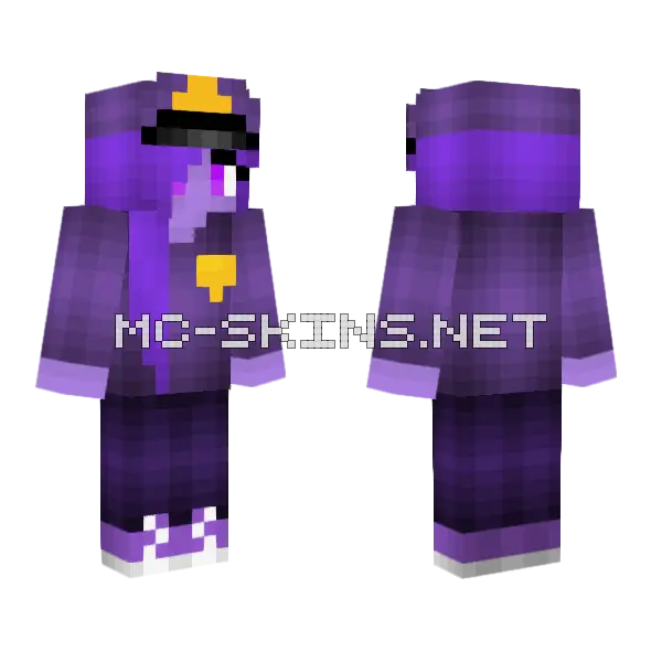 Purple Girl FNAF Minecraft skin, front and back