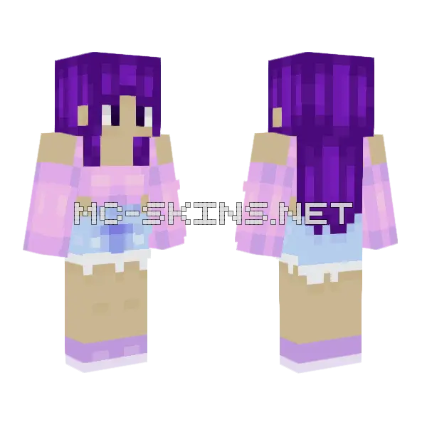 Purple Girl Skin Minecraft skin, front and back
