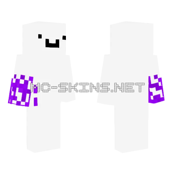 Purple Glitch Monster Minecraft skin, front and back