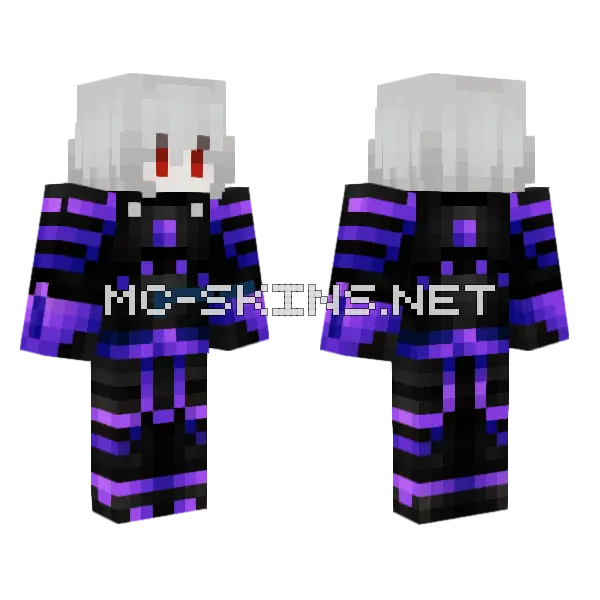 Purple Glitch Warrior, front and back