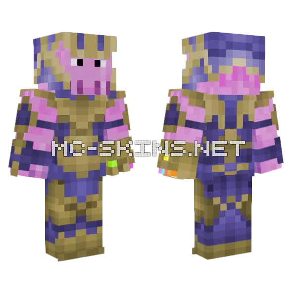Purple Gold Armor Minecraft skin, front and back