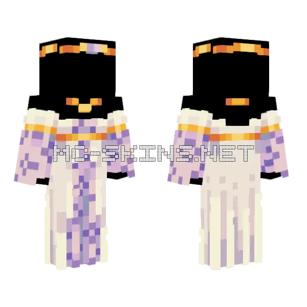 Purple Gown Grown Base Minecraft skin, front and back
