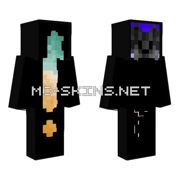 Purple Gradient Hoodie Minecraft skin, front and back