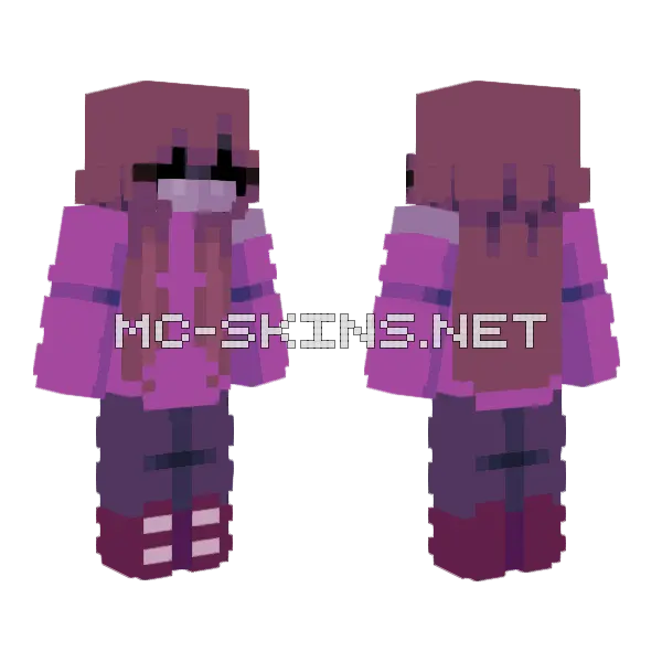 Purple Greenery Minecraft skin, front and back