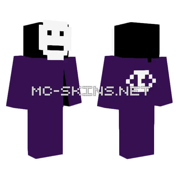 Purple Guy Minecraft skin, front and back