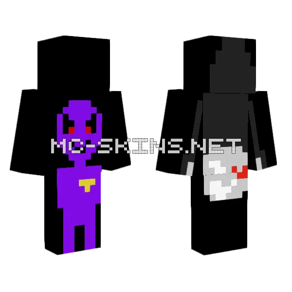 Purple Guy Minecraft skin, front and back