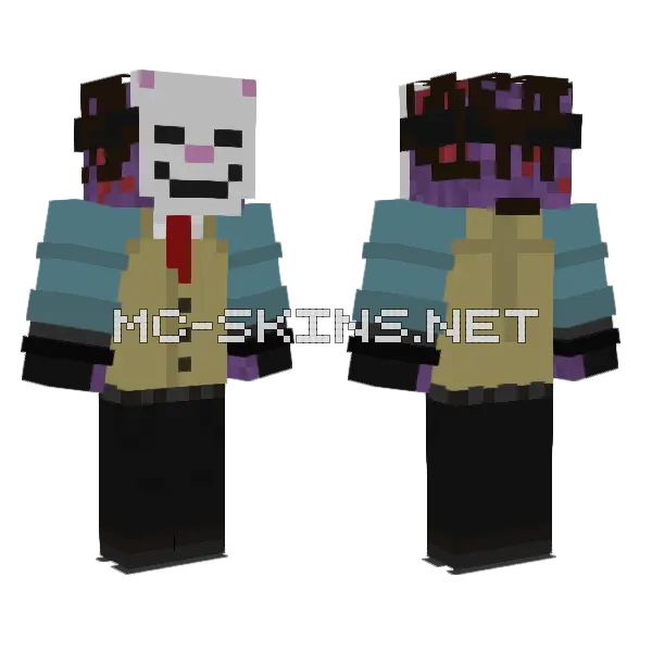 Purple Guy Afton Minecraft skin, front and back