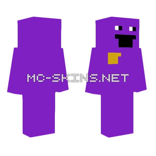 Purple Guy Fnaf Minecraft skin, front and back