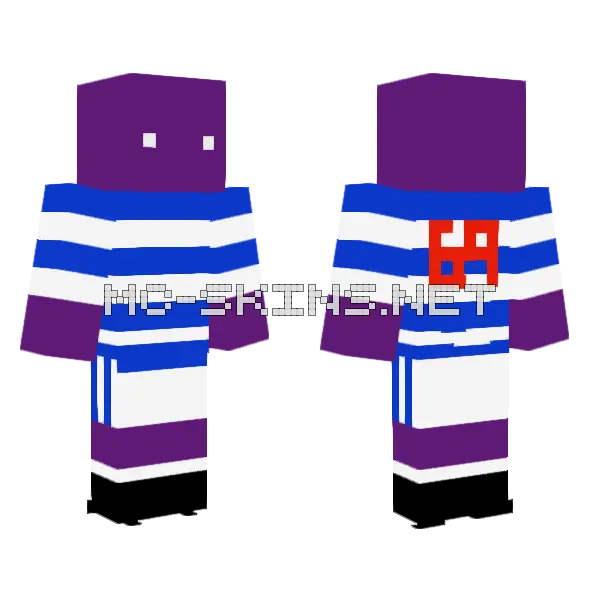 Purple Guy Morton Minecraft skin, front and back