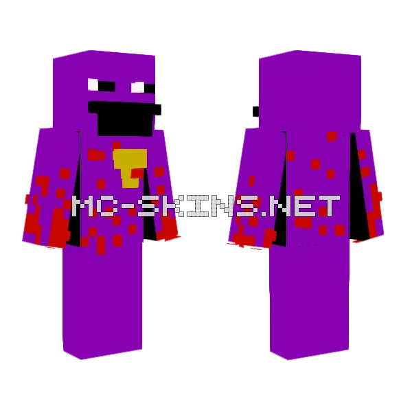 Purple Guy With Blood Minecraft skin, front and back