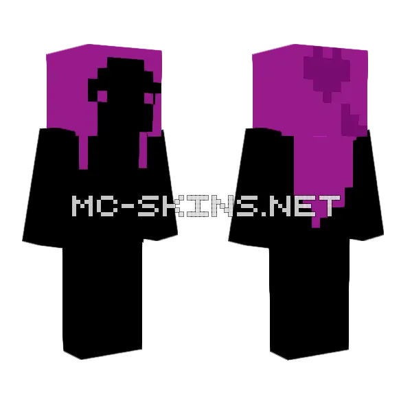 Purple Hair Minecraft skin, front and back