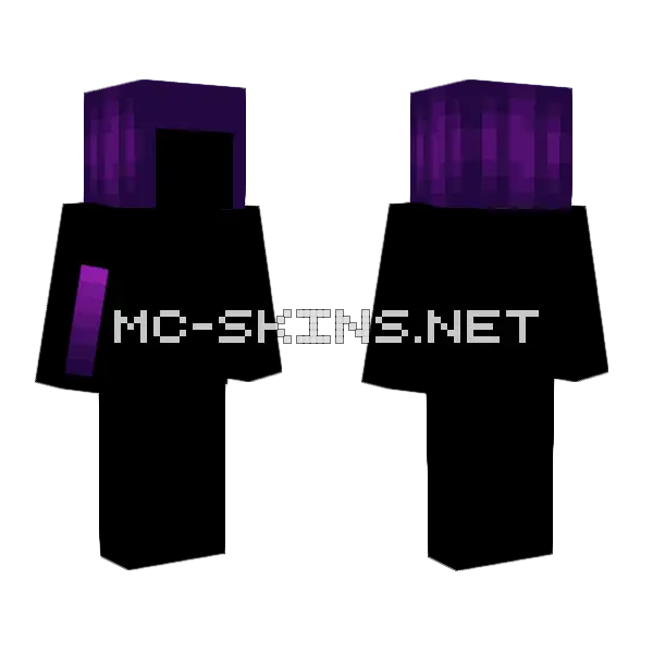 Purple Hair Base Minecraft skin, front and back