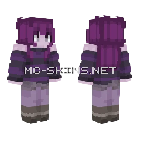 Purple Hair Character, front and back
