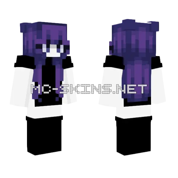 Purple Hair Girl Minecraft skin, front and back
