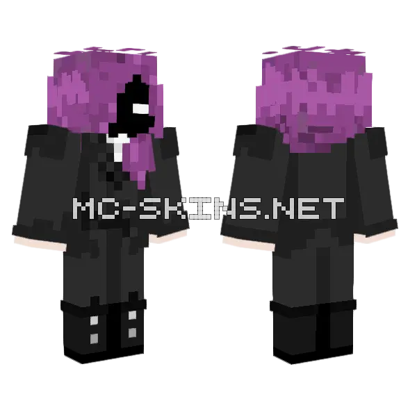Purple Hair Skin Minecraft skin, front and back