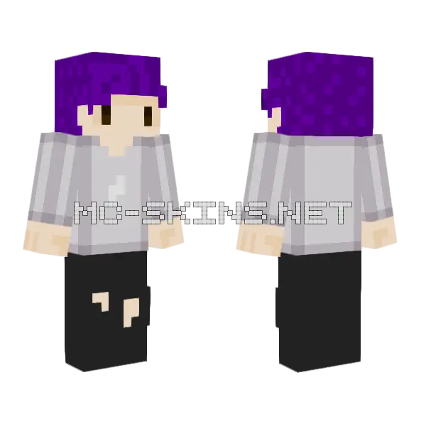 Purple Haired Boy, front and back
