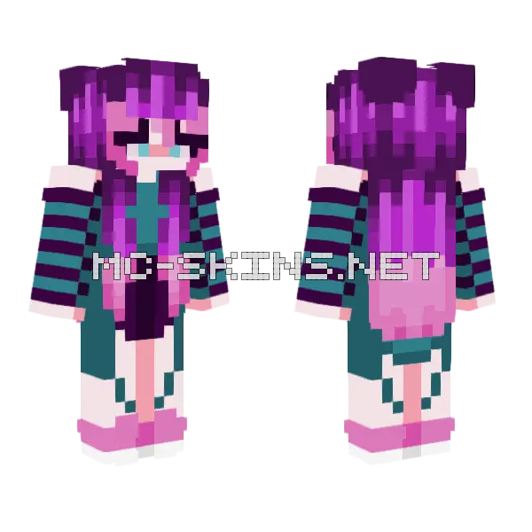 Purple Haired Girl, front and back