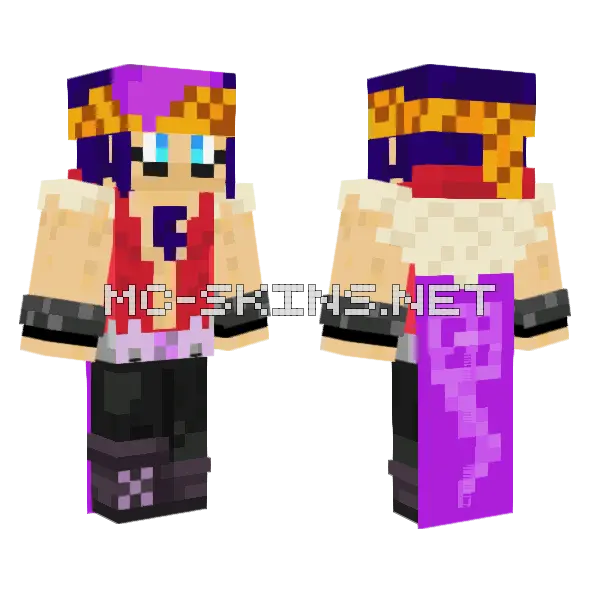 Purple Haired Rocker Girl, front and back