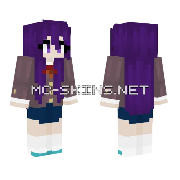 Purple Haired Schoolgirl, front and back