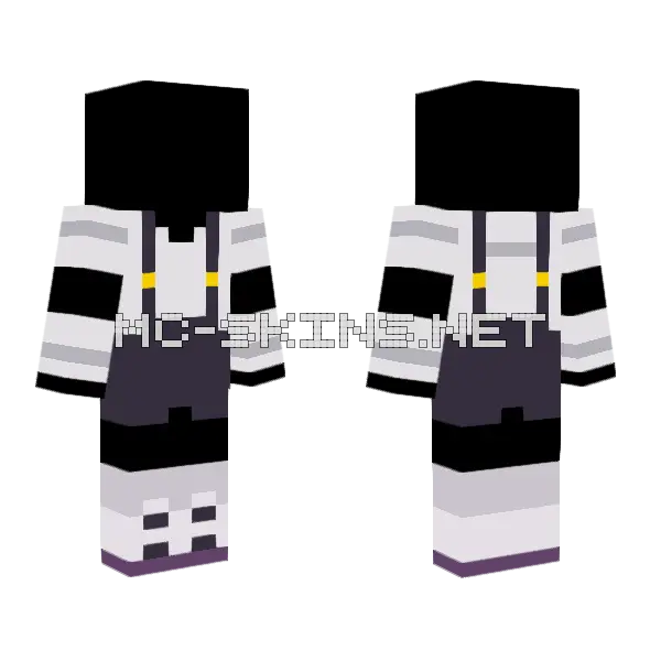 Purple Hat Outfit Minecraft skin, front and back
