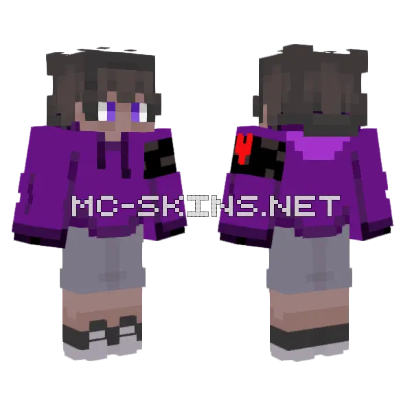 Purple Help Skin Minecraft skin, front and back