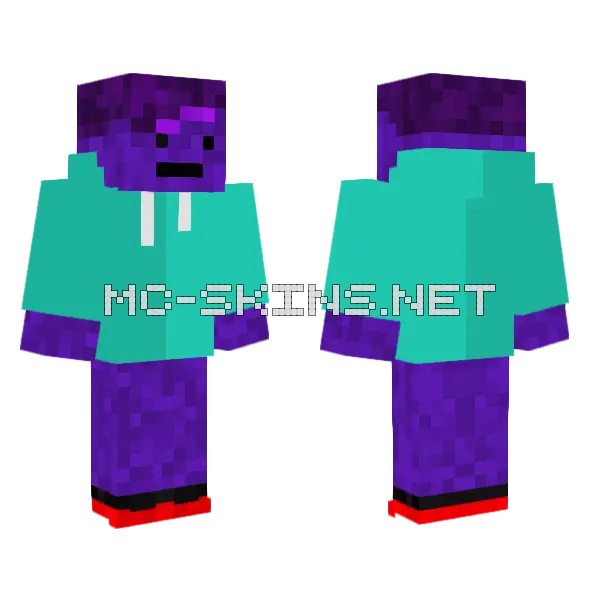 Purple Hockey Mask Minecraft skin, front and back