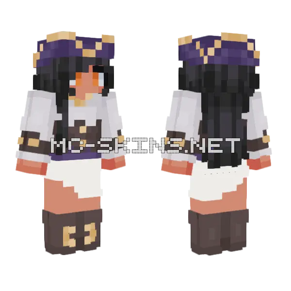 Purple Hooded Figure Minecraft skin, front and back