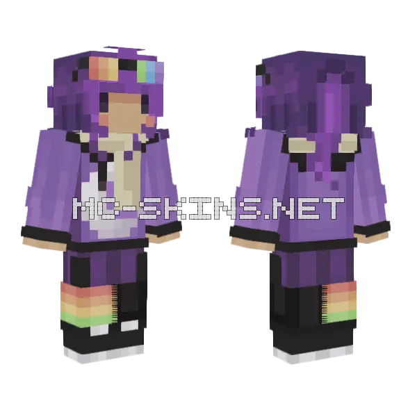 Purple Hoodie Boy, front and back