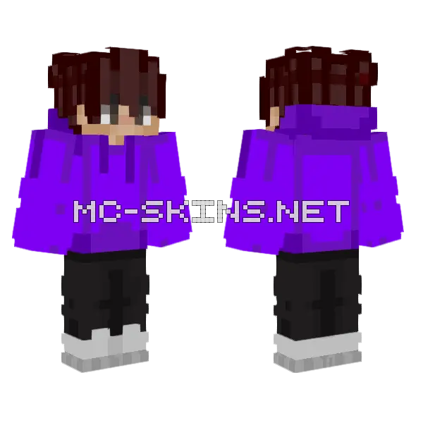 Purple Hoodie Boy, front and back