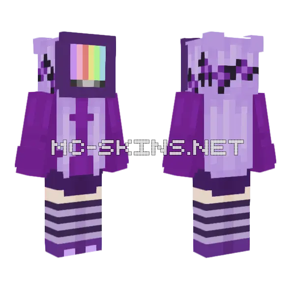 Purple Hoodie Girl, front and back