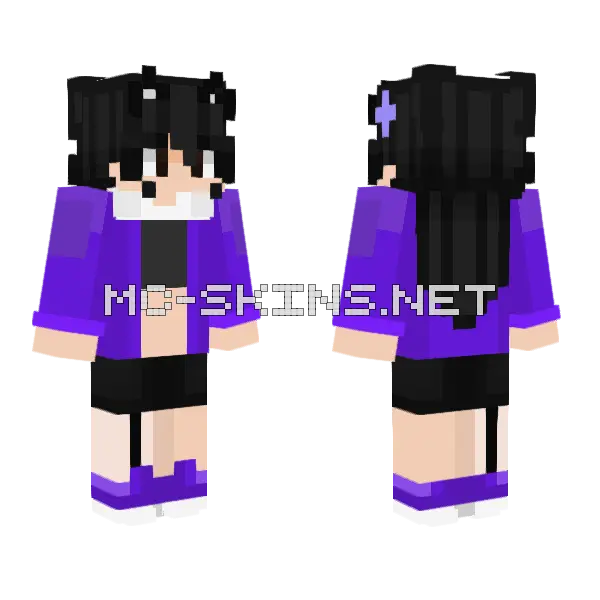 Purple Hoodie Girl, front and back