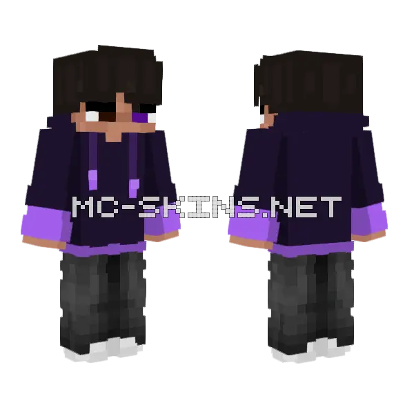 Purple Hoodie Outfit, front and back
