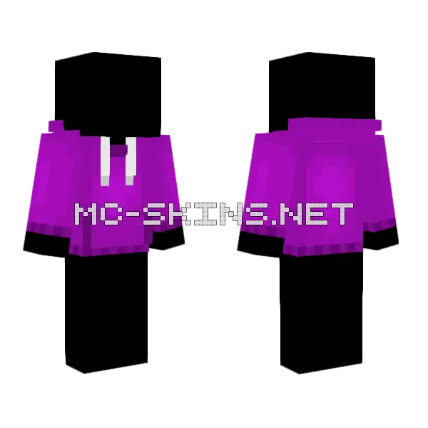 Purple Hoodie Template Minecraft skin, front and back