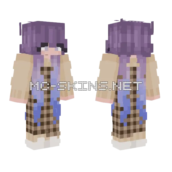 Purple Jumpsuit Girl Minecraft skin, front and back