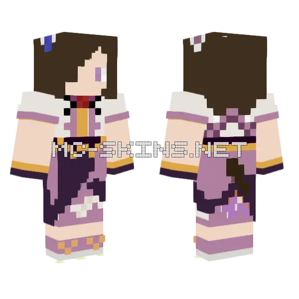 Purple Kimono Girl, front and back