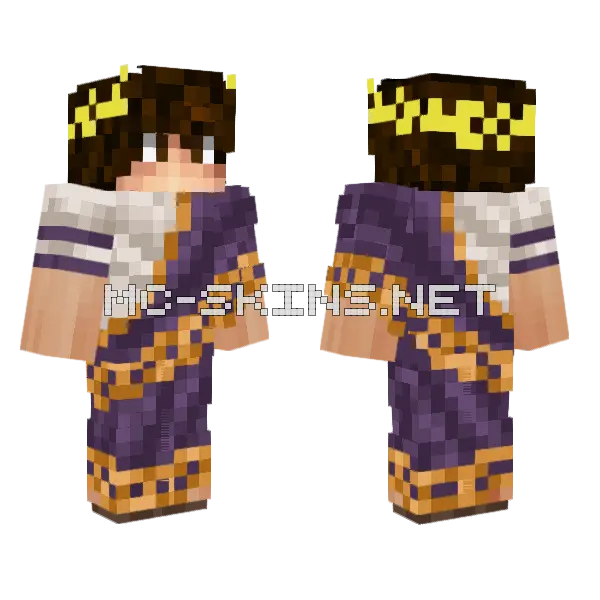 Purple Kimono Outfit Minecraft skin, front and back