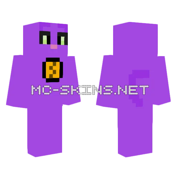 Purple Kitten Minecraft skin, front and back