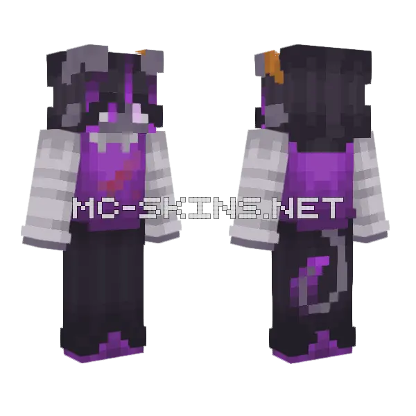 Purple Knight Armor Minecraft skin, front and back