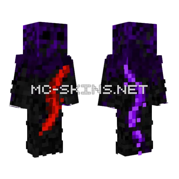 Purple Lava Monster Minecraft skin, front and back