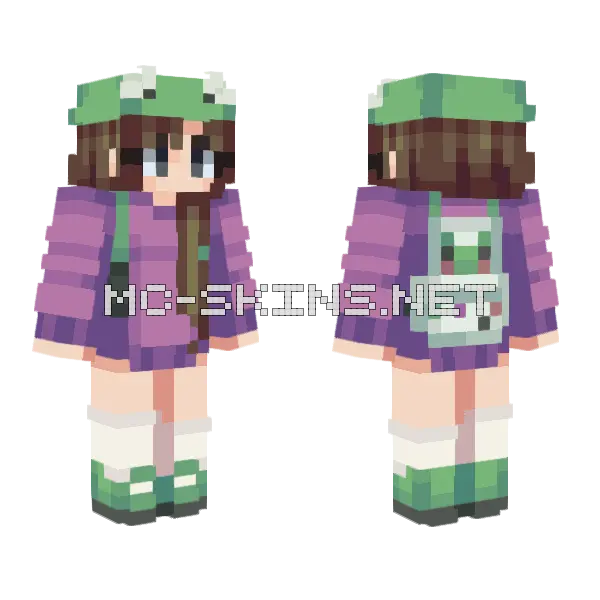 Purple Leap FS Gift Minecraft skin, front and back