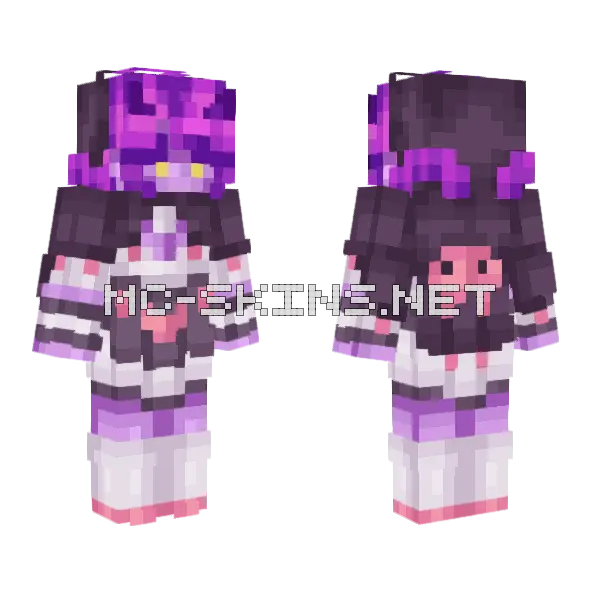 Purple Mage Dress, front and back