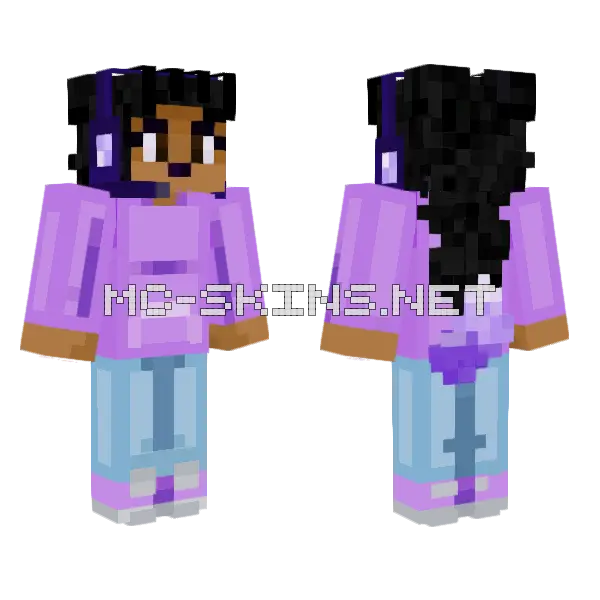 Purple Mage Outfit, front and back
