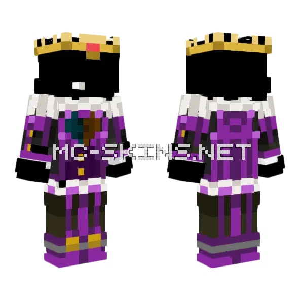 Purple Mage Robes Minecraft skin, front and back