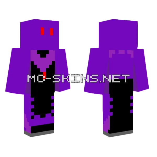 Purple Man Minecraft skin, front and back