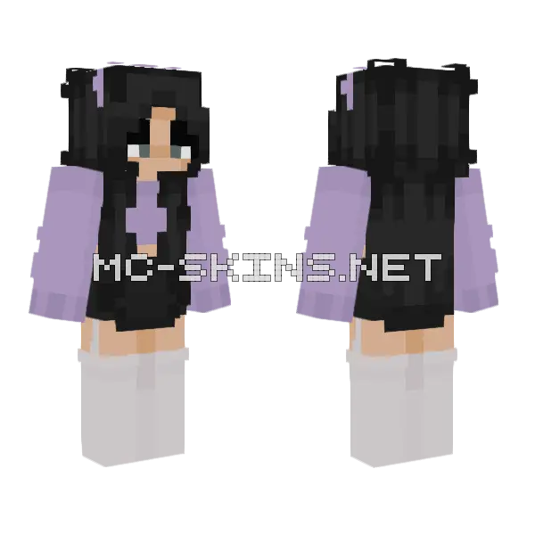 Purple Masked Girl Minecraft skin, front and back