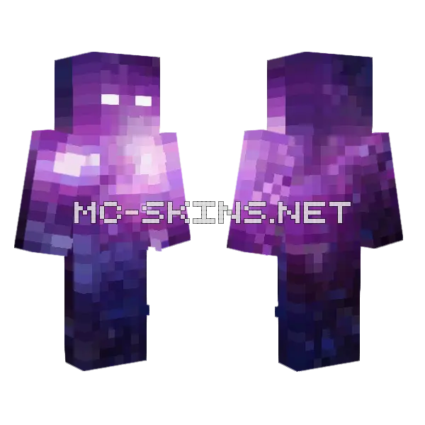 Purple Nebula Boy Minecraft skin, front and back