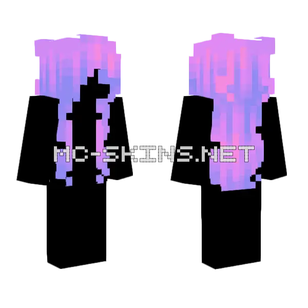 Purple Neon Hb Minecraft skin, front and back