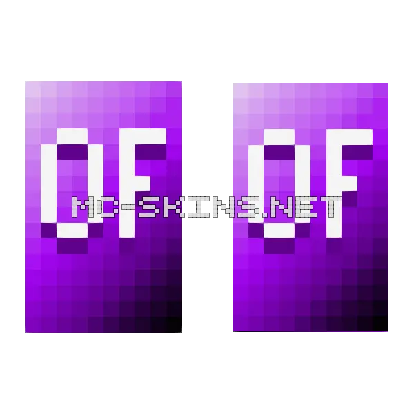 Purple OptiFine Letters cape, outside and lining