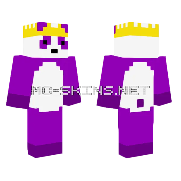 Purple Panda Minecraft skin, front and back