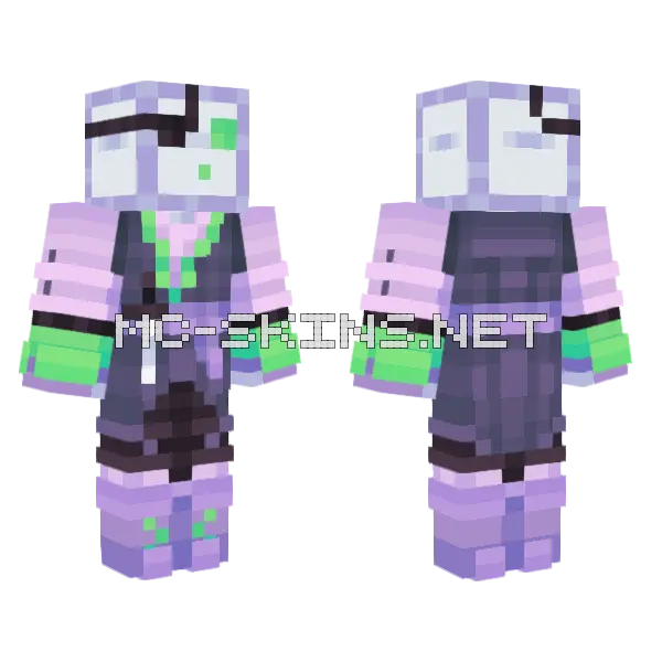 Purple Phantoms Blockwars Minecraft skin, front and back